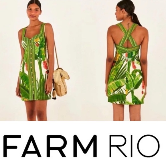 FARM Rio Dresses & Skirts - Adorable, Farm Rio Scarf mini dress NWT size M❤️